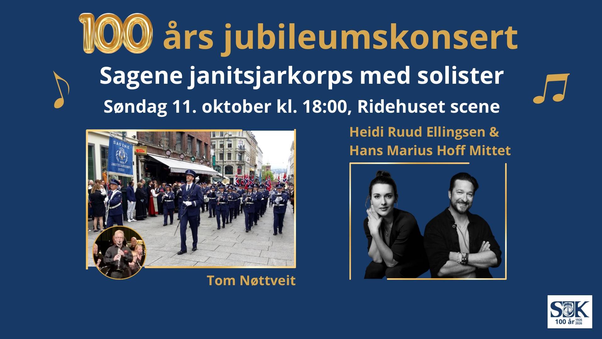 Sagene janitsjarkorps 100 år - jubileumskonsert med solister