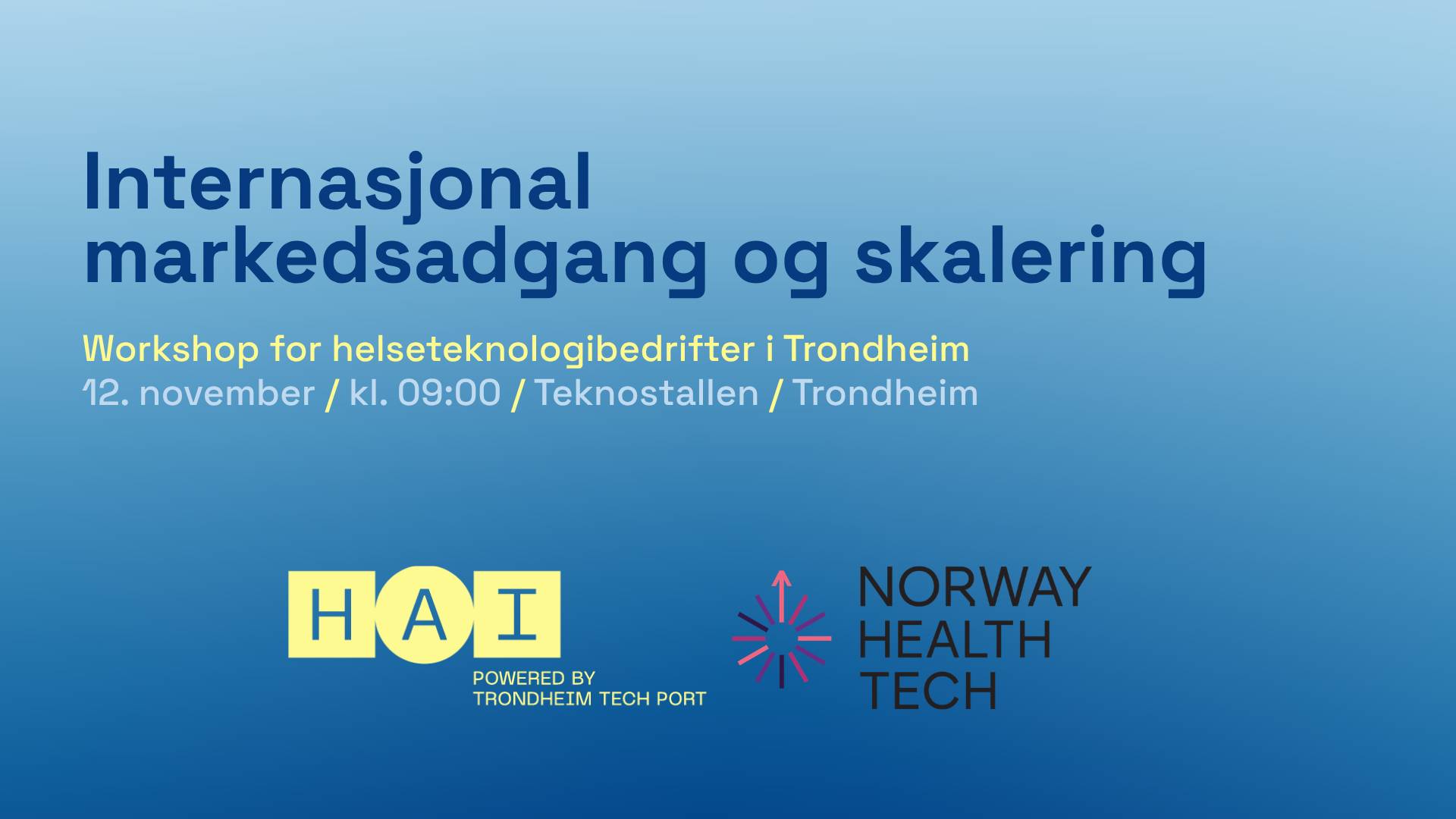 Workshop: Internasjonal markedsadgang og skalering