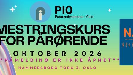 Mestringskurs for pårørende høst 2026 - PIO-senteret