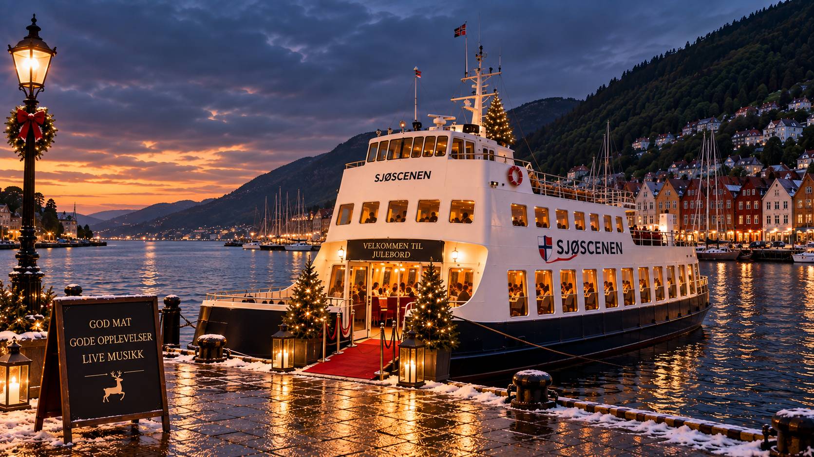 Julebord på båt - Sjøscenen i Bergen