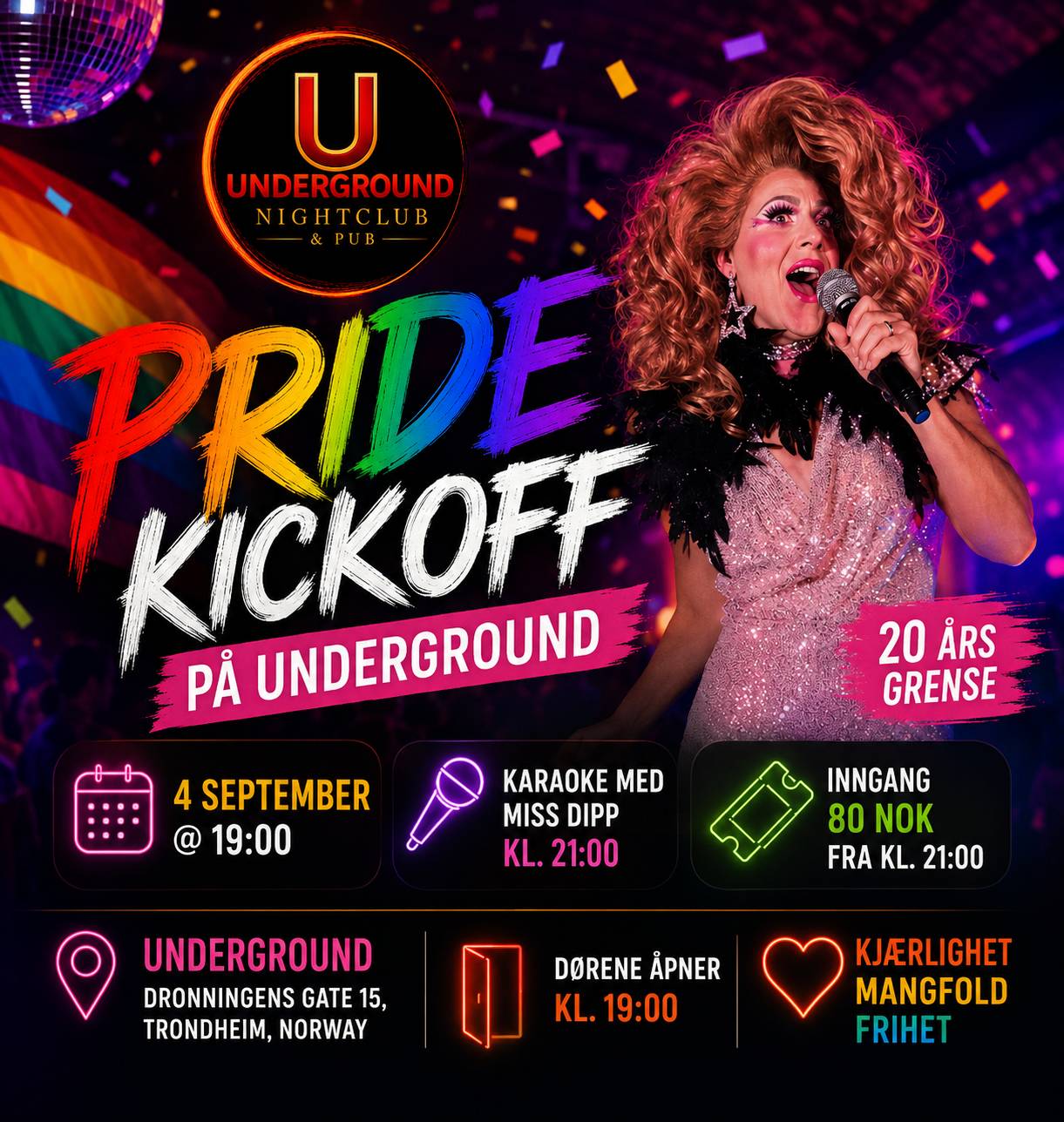 🎉🌈 PRIDE KICKOFF PÅ UNDERGROUND! 🌈🎉