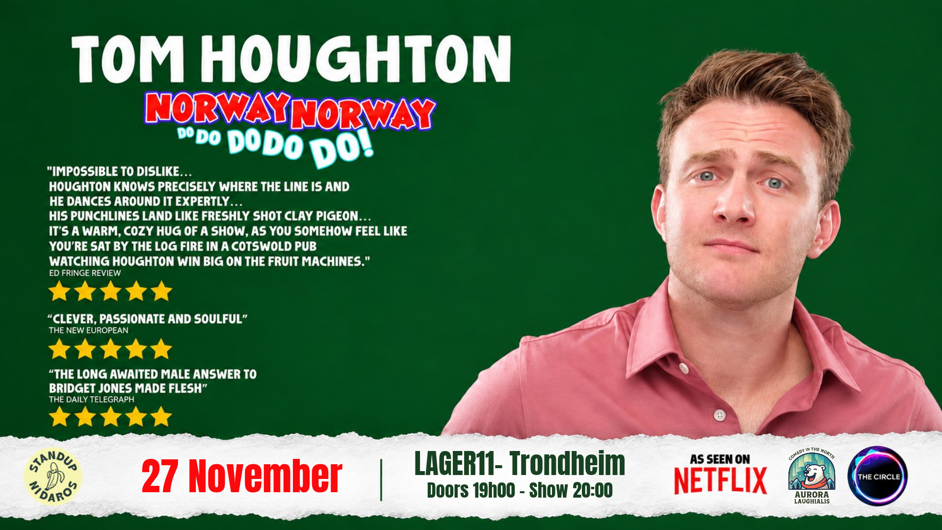 Tom Houghton  – Norway Norway - English Stand-Up Comedy in Trondheim
